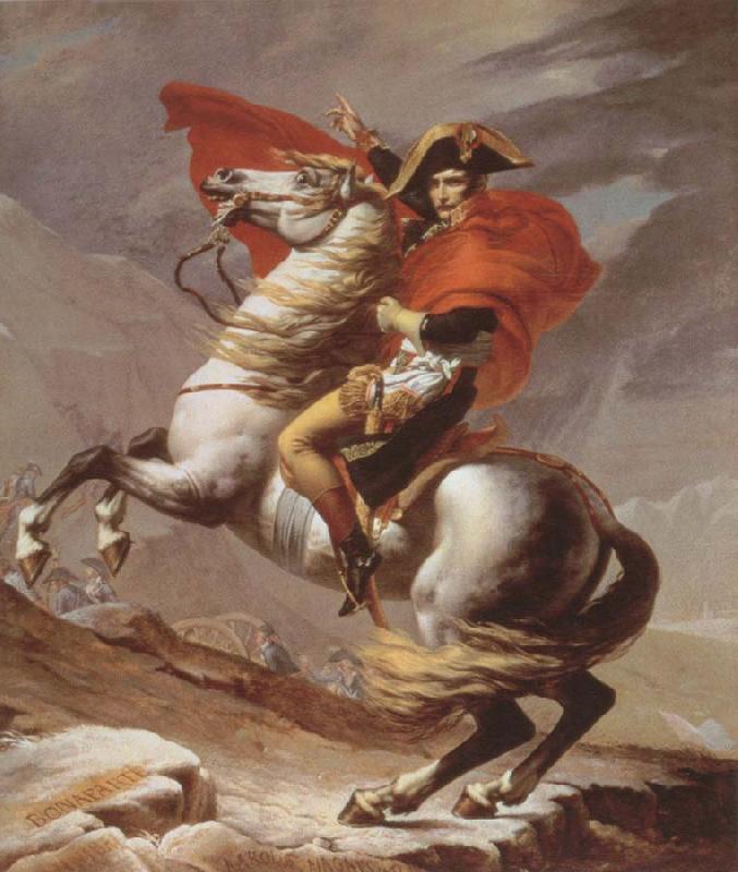 Jacques-Louis  David napoleon crossing the alps oil painting image